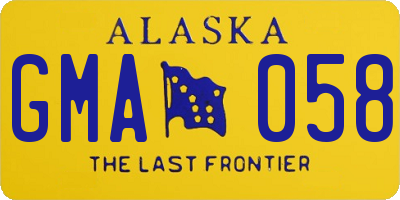 AK license plate GMA058