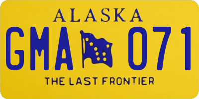 AK license plate GMA071