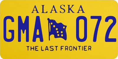 AK license plate GMA072
