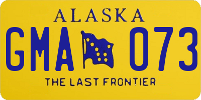 AK license plate GMA073