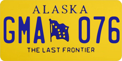 AK license plate GMA076