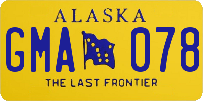 AK license plate GMA078