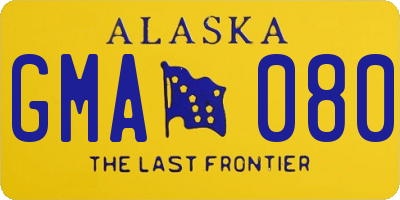 AK license plate GMA080