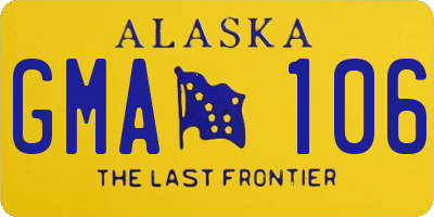 AK license plate GMA106