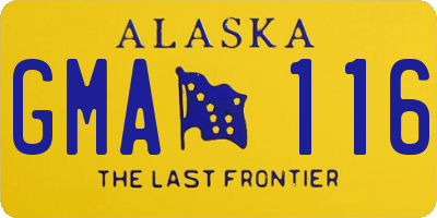 AK license plate GMA116