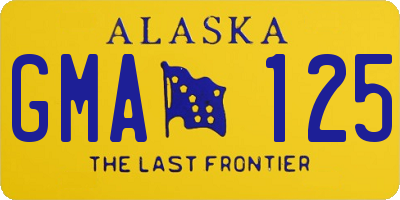 AK license plate GMA125
