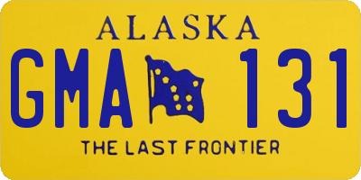 AK license plate GMA131