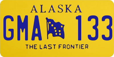 AK license plate GMA133