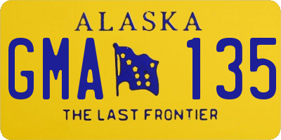 AK license plate GMA135