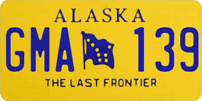AK license plate GMA139