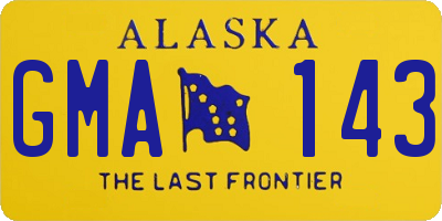 AK license plate GMA143