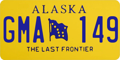 AK license plate GMA149