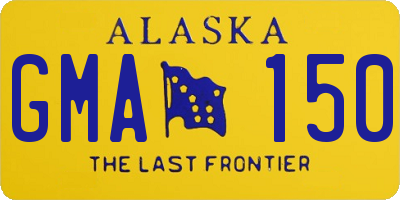 AK license plate GMA150