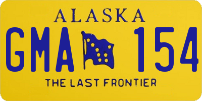 AK license plate GMA154