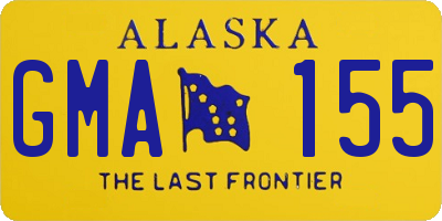 AK license plate GMA155