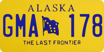 AK license plate GMA178