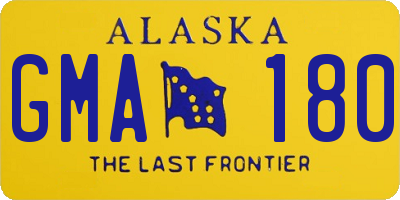 AK license plate GMA180