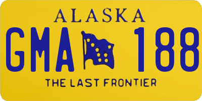 AK license plate GMA188