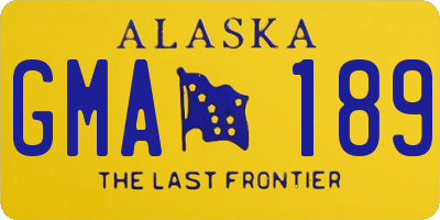 AK license plate GMA189