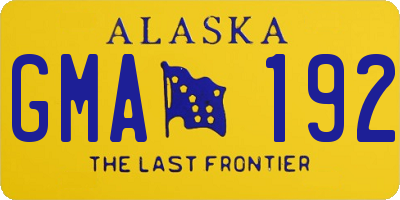 AK license plate GMA192