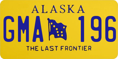 AK license plate GMA196