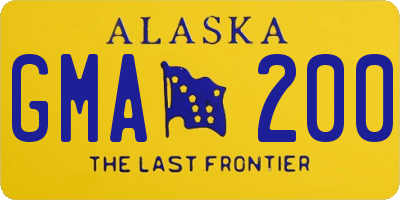 AK license plate GMA200