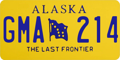 AK license plate GMA214