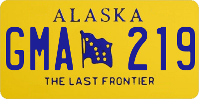 AK license plate GMA219