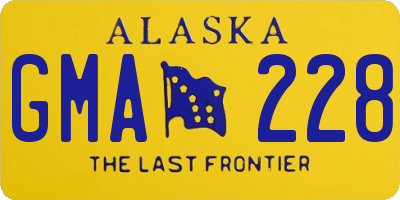 AK license plate GMA228