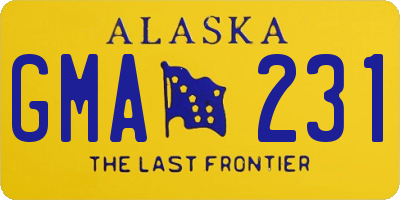 AK license plate GMA231