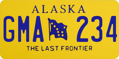 AK license plate GMA234