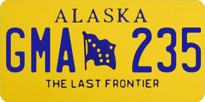 AK license plate GMA235