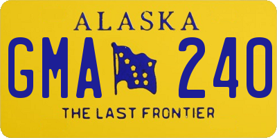 AK license plate GMA240