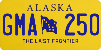 AK license plate GMA250