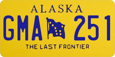 AK license plate GMA251