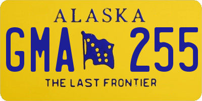 AK license plate GMA255