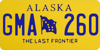 AK license plate GMA260