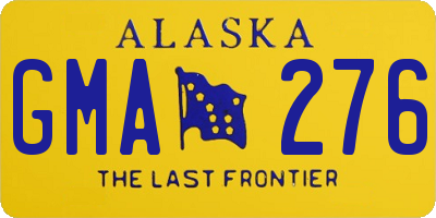 AK license plate GMA276