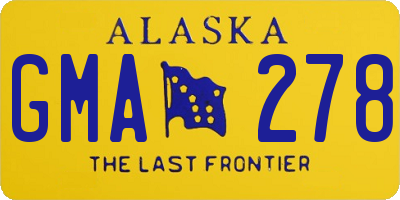 AK license plate GMA278