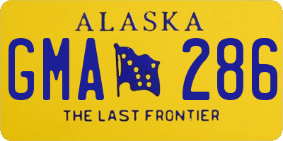 AK license plate GMA286