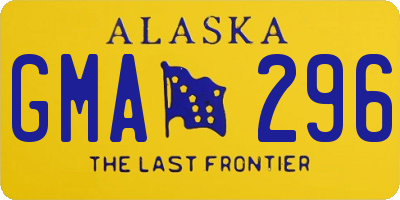 AK license plate GMA296