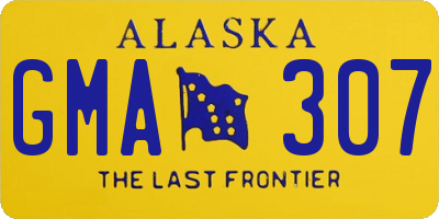 AK license plate GMA307