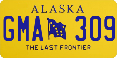 AK license plate GMA309