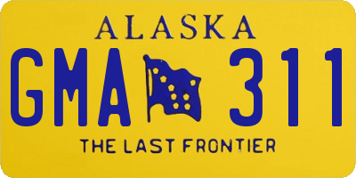 AK license plate GMA311