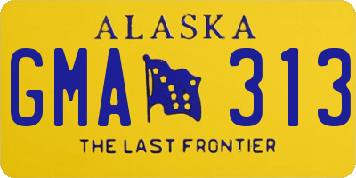 AK license plate GMA313