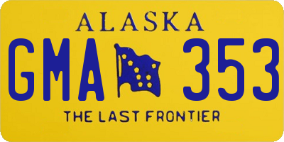 AK license plate GMA353