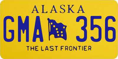 AK license plate GMA356