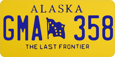 AK license plate GMA358