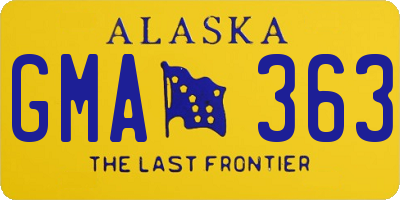 AK license plate GMA363