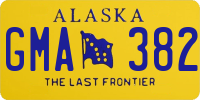 AK license plate GMA382